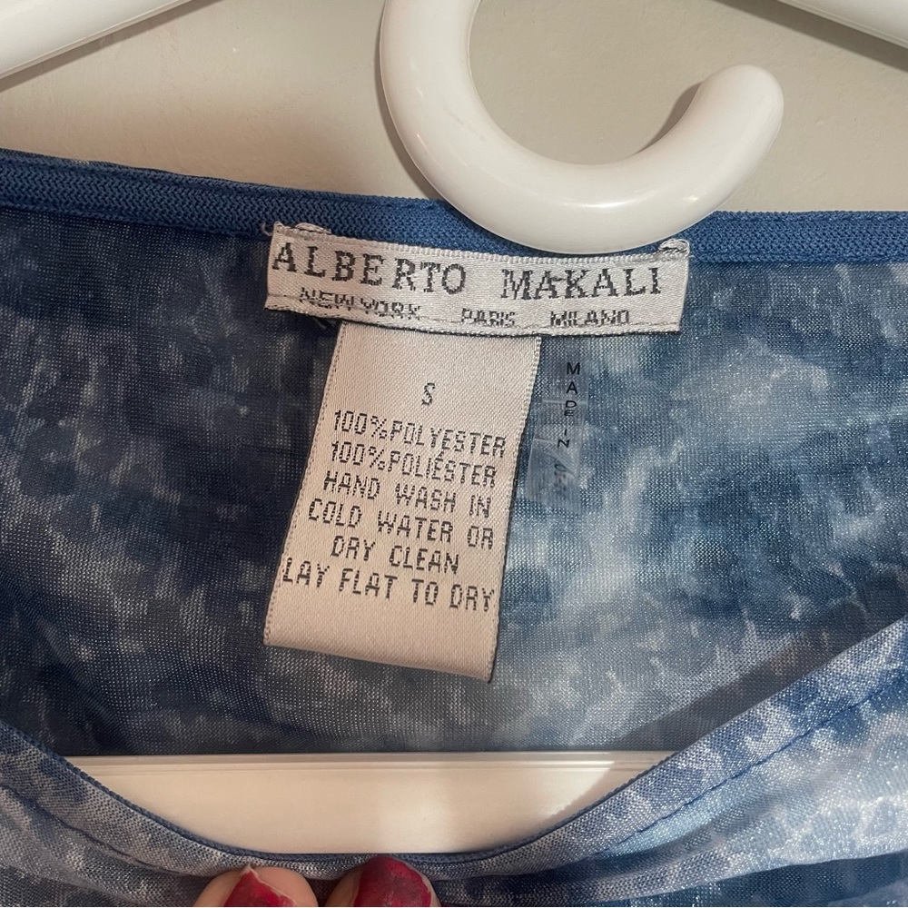 Alberto Makali Sheer Blue Crop Top Size Small - Picture 3 of 4